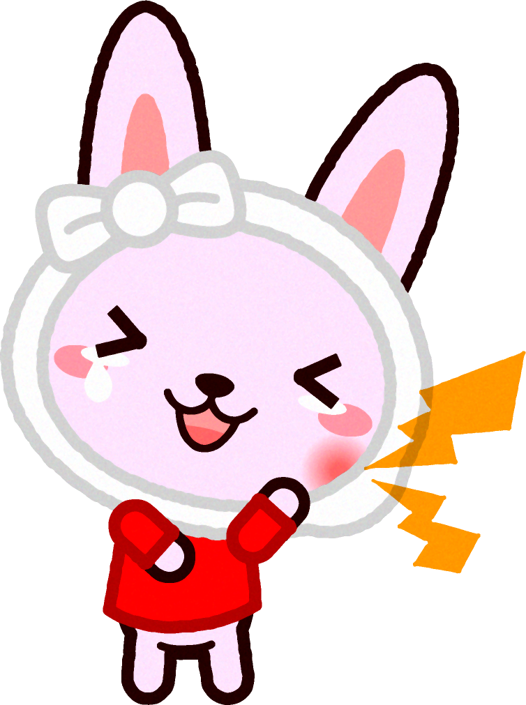 むし歯になったウサギのイラスト