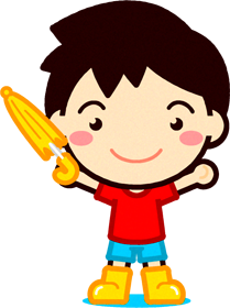 傘を持った男の子イラスト