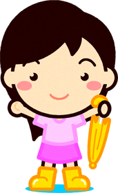 傘を持った女の子イラスト