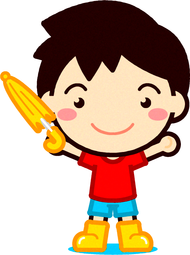 傘を持った男の子イラスト