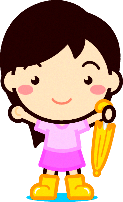 傘を持った女の子イラスト