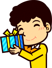 プレゼントを持ったお父さんのイラスト3