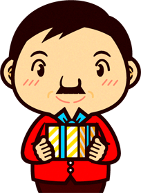 プレゼントを持ったお父さんのイラスト4
