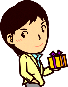 プレゼントを持ったお父さんのイラスト6