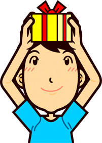 プレゼントを持ったお父さんのイラスト7