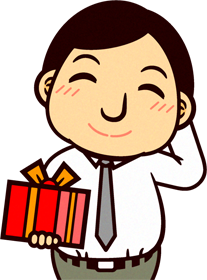 プレゼントを持ったお父さんのイラスト8