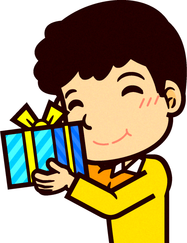 プレゼントを持ったお父さんのイラスト3