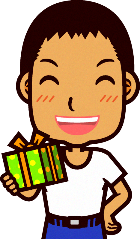 プレゼントを持ったお父さんのイラスト5