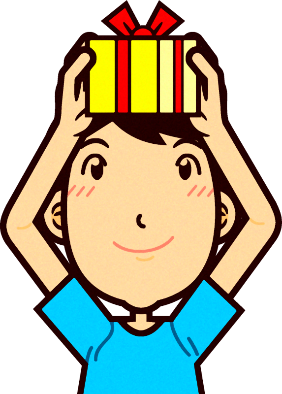プレゼントを持ったお父さんのイラスト7
