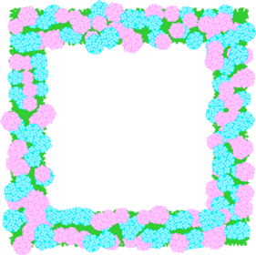 紫陽花のフレームイラスト