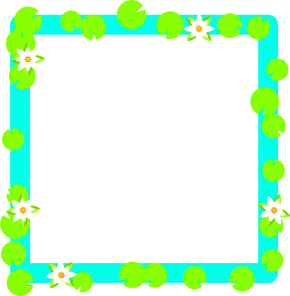 睡蓮のフレームイラスト