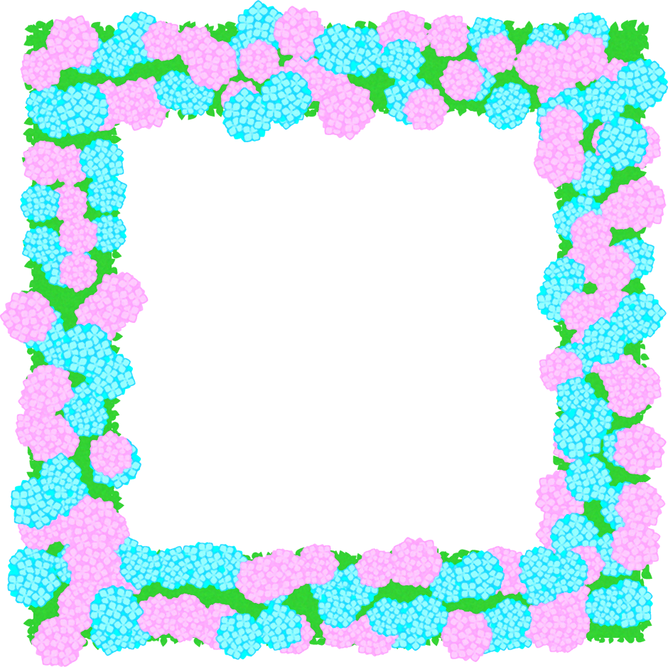 紫陽花のフレームイラスト