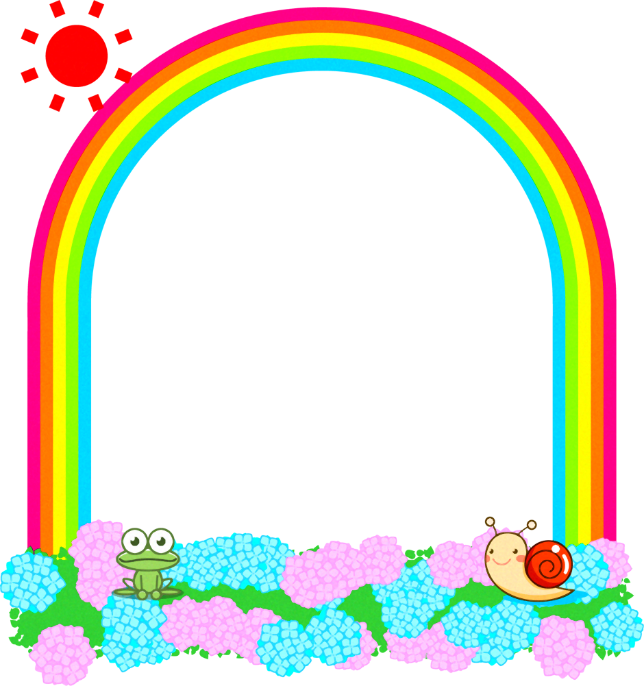 雨上がりのフレームイラスト