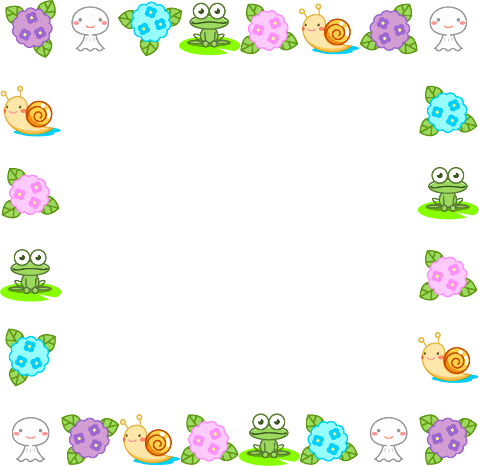 梅雨のフレームイラスト