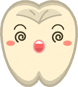 歯イラスト/目が回る