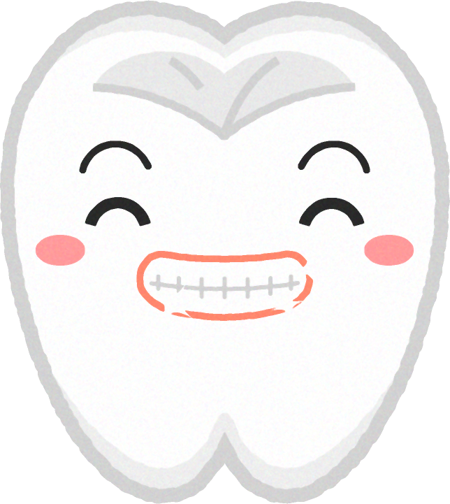 歯イラスト/白い歯を見せる