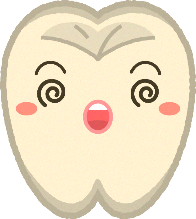歯イラスト/目が回る