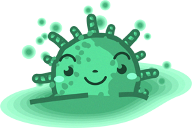 アオカビのイラスト/根をはる