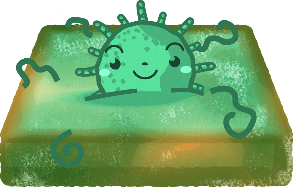 アオカビ食パンのイラスト