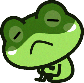 体育座りでしょげかえるカエルのイラスト