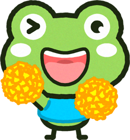 応援するカエルのイラスト/ポンポン