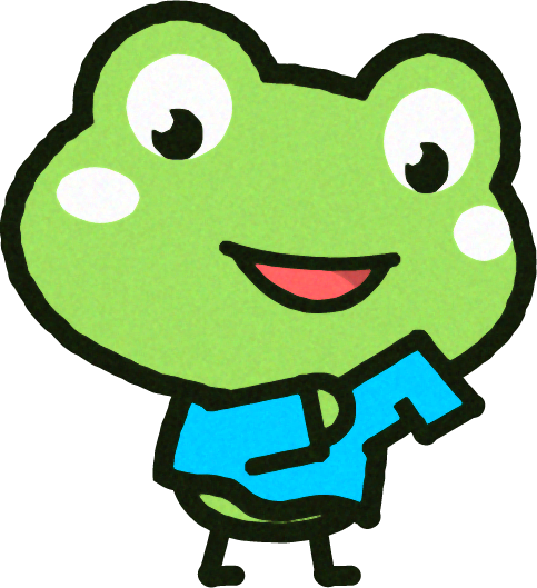 服を着替えるカエルのイラスト