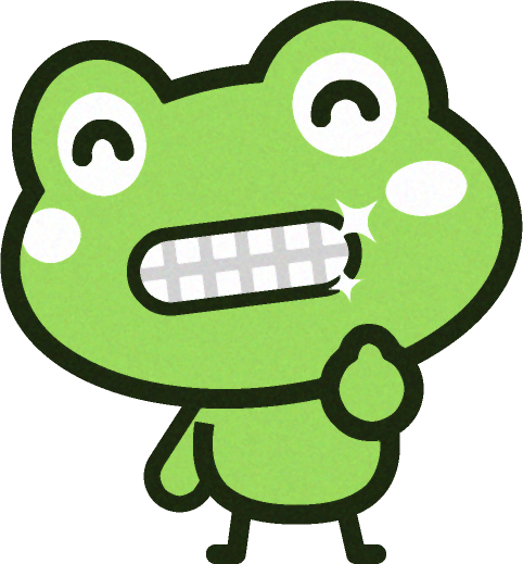 笑顔でサムズアップするカエルのイラスト