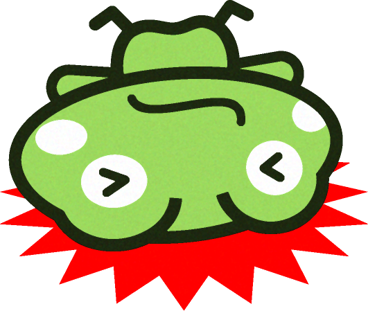 頭を強打したカエルのイラスト