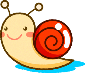 カタツムリのイラスト/赤色