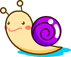 カタツムリのイラスト/紫色