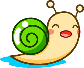 カタツムリのイラスト/黄緑色