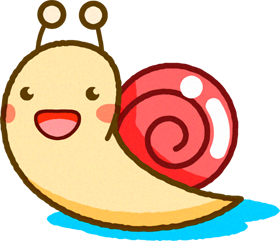 カタツムリのイラスト/薄い赤色