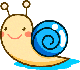 カタツムリのイラスト/水色
