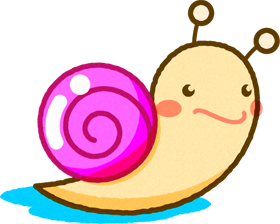 カタツムリのイラスト/ピンク色