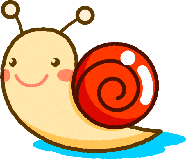 カタツムリのイラスト/赤色