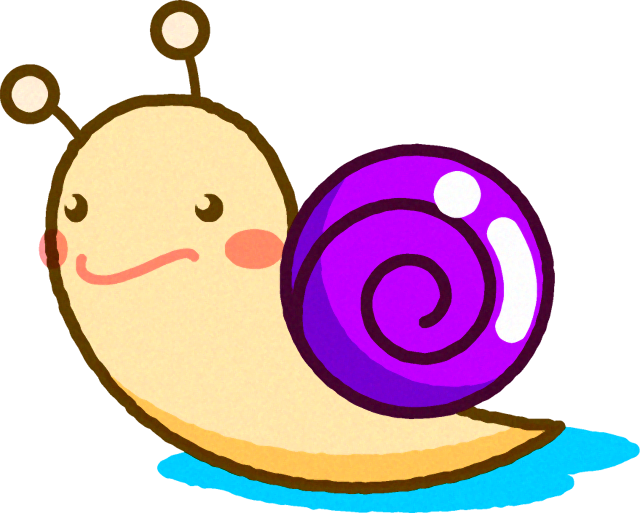 カタツムリのイラスト/紫色上