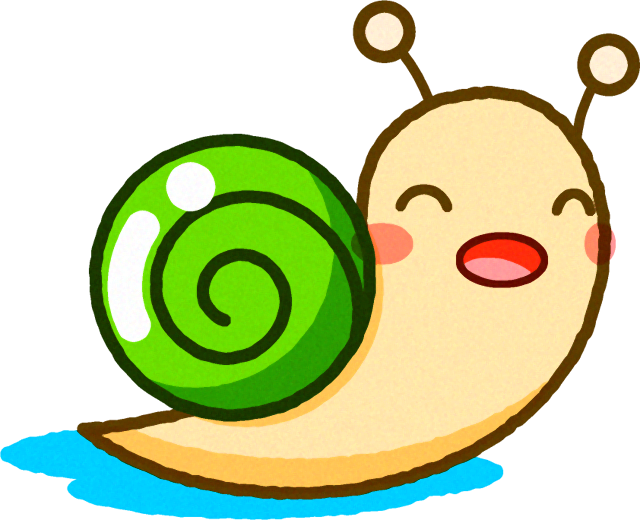 カタツムリのイラスト/黄緑色