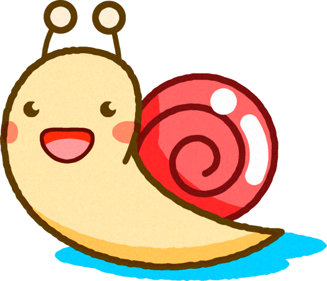 カタツムリのイラスト/薄い赤色