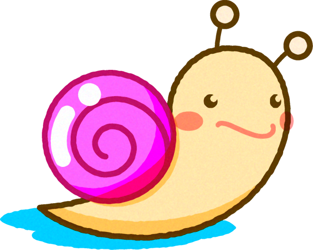 カタツムリのイラスト/ピンク色
