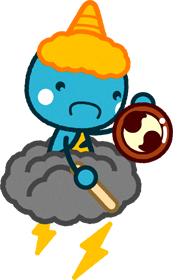 雷雲に乗る青鬼のイラスト/雷太鼓