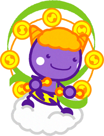 雲に乗る紫鬼のイラスト