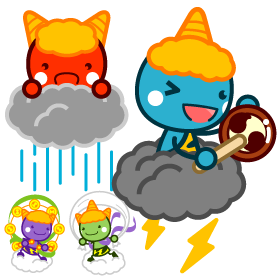 鬼と天気のイラスト