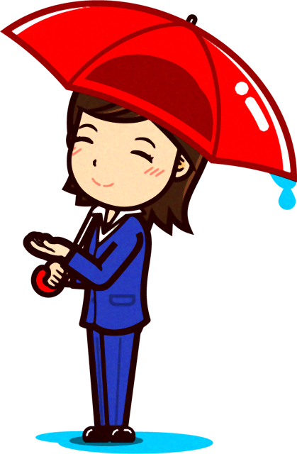 傘を差す人のイラスト/雨上がり・女性