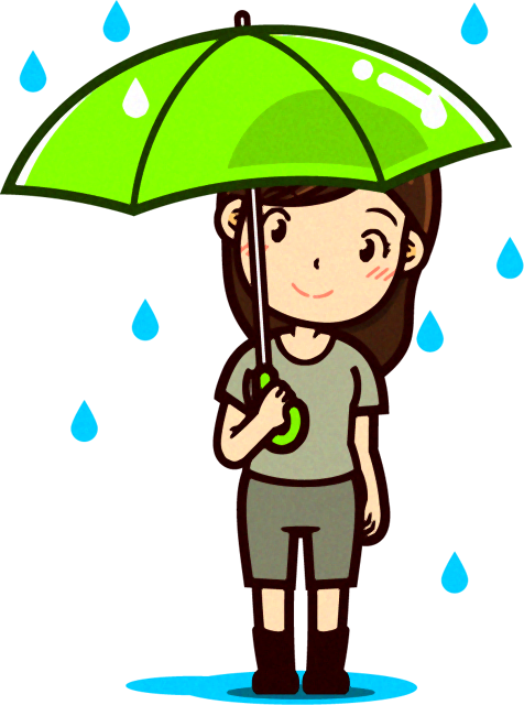 傘を差す人のイラスト/女性