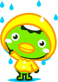 レインコートを着たカッパのイラスト