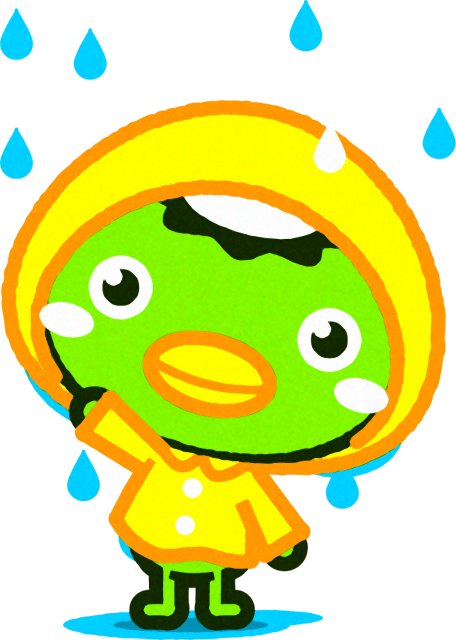 レインコートを着たカッパのイラスト