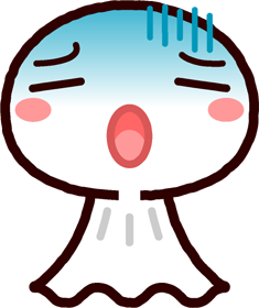 てるてる坊主イラスト/困っている