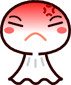 てるてる坊主イラスト/怒っている