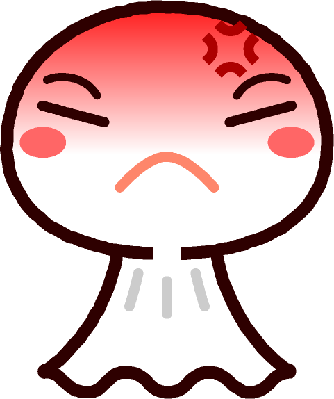 てるてる坊主イラスト/怒っている