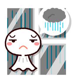 てるてる坊主の天気予報イラスト/雨